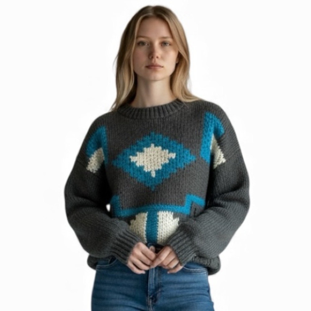 SANTANA CHUNKY KNIT CARDIGAN Crewneck Size Large Acadamia Casual Cabinco…